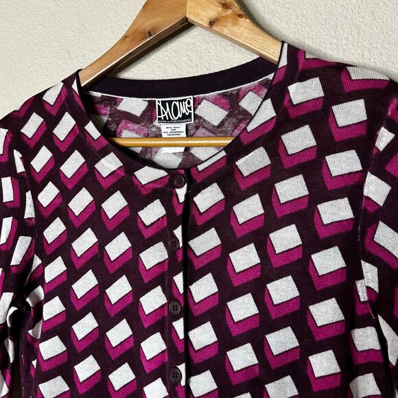 Diane von Furstenberg Cardigan Size S‎ Silk Cashmere Geometric Office Career - Picture 1 of 6
